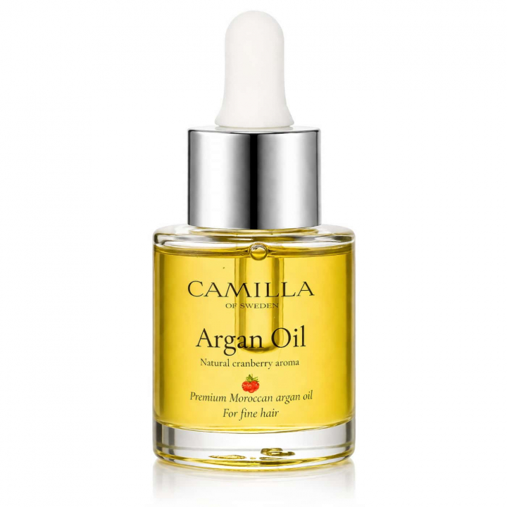 Camilla of Sweden Argan Oil for Fine & Thin Hair Cranberry hair oil for shine and frizz control