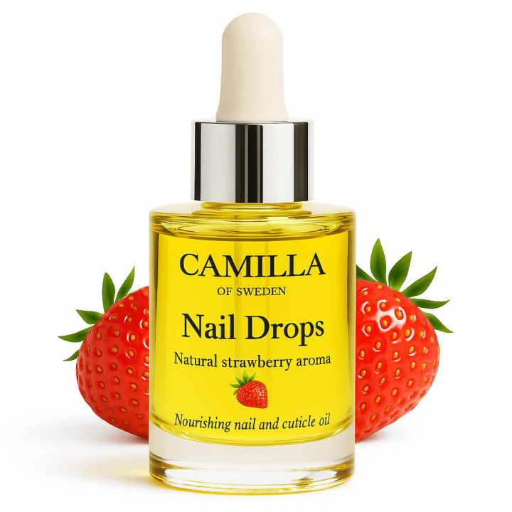 Camilla of Sweden Nail Drops Strawberry Nail Oil 20 ml | Natural strawberry aroma | Nail and cuticle care