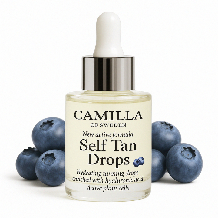Camilla of Sweden Self Tan Drops | Self tanning drops with blueberry stem cells and hyaluronic acid | Vegan skincare