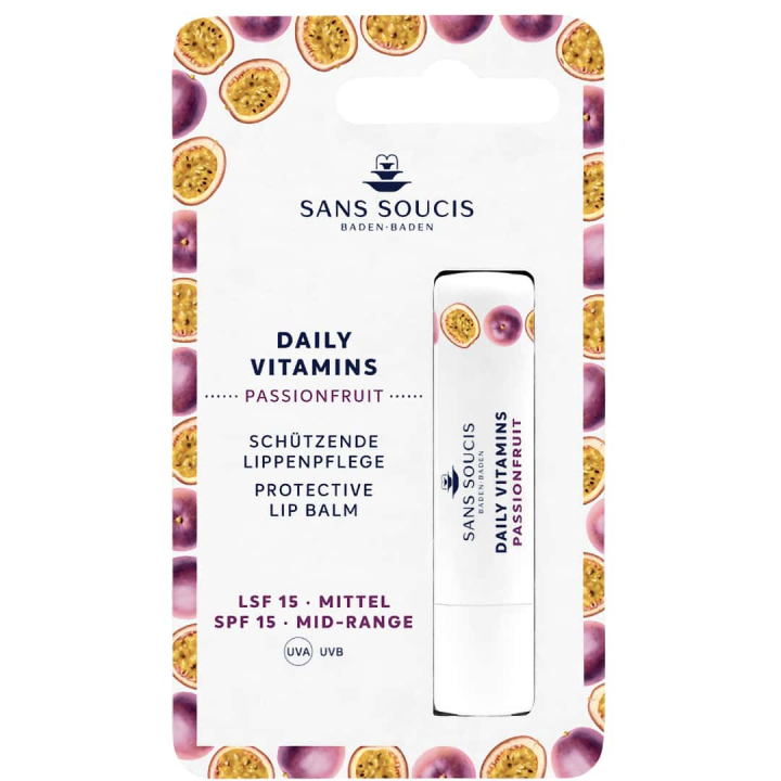 Sans Soucis Daily Vitamins Passionfruit Protective Lip Balm SPF 15 in the group Sans Soucis / Face Care / Daily Vitamins at Nails, Body & Beauty (25451)
