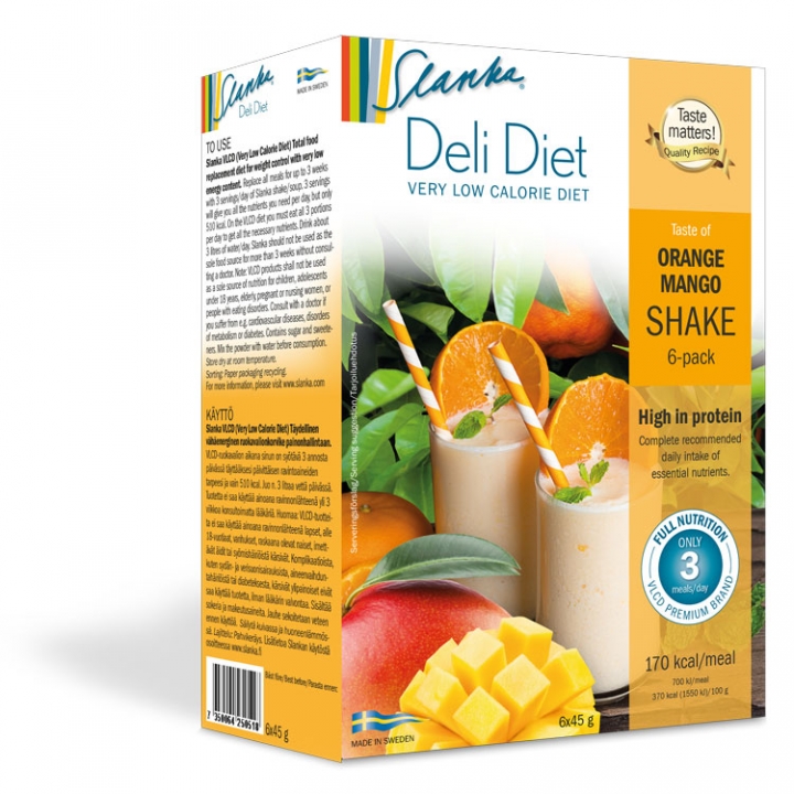 Slanka Deli Diet Orange Mango Shake 6-Pack in the group SLANKA Deli Diet at Nails, Body & Beauty (31654)