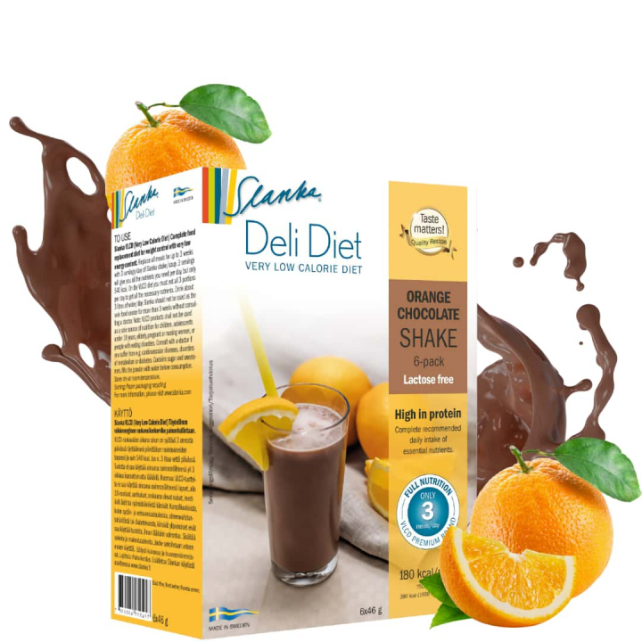 Slanka Deli Diet Orange & Chocolate Shake 6-Pack - Lactose Free in the group SLANKA Deli Diet at Nails, Body & Beauty (400401-1)