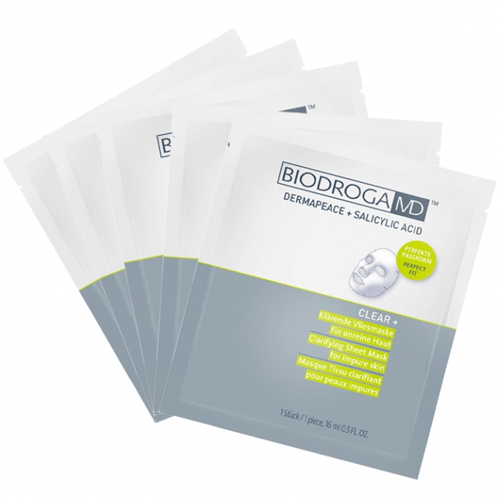 Biodroga MD Clear + Clarifying Sheet Mask for Impure skin X5 in the group Product Cemetery at Nails, Body & Beauty (45446)