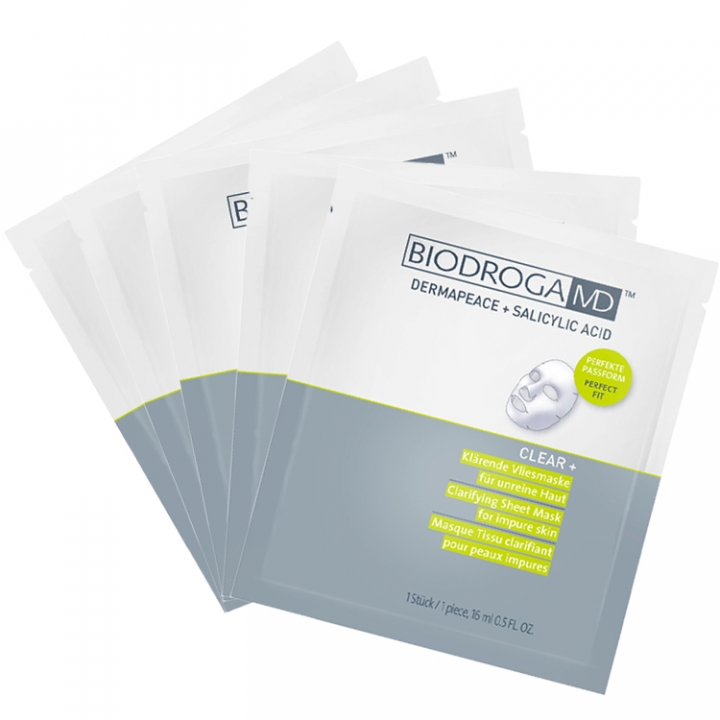 Biodroga MD Clear + Clarifying Sheet Mask for Impure skin X5 in the group Biodroga / Skin Care / Clear Skin at Nails, Body & Beauty (45446)