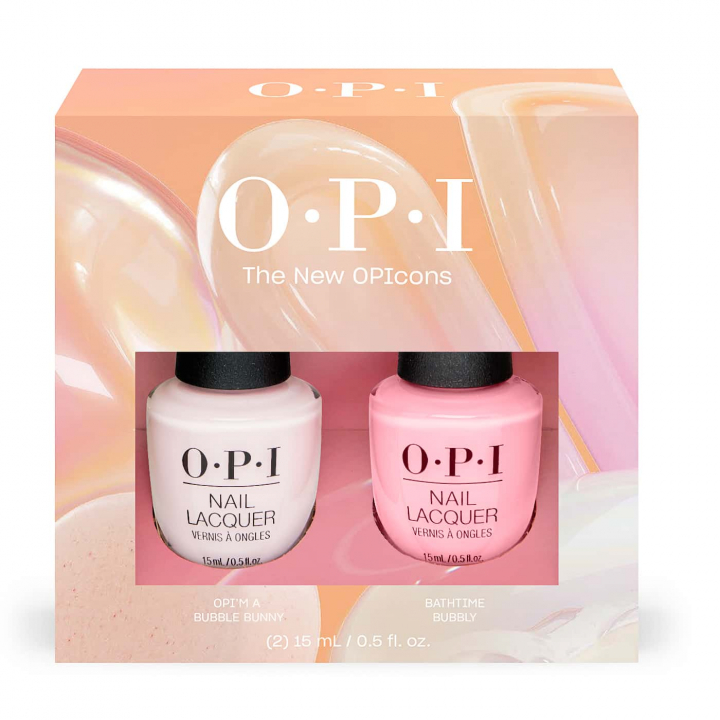 OPI The New OPIcons Duo with OPI’m a Bubble Bunny and Bathtime Bubbly pink nude shades