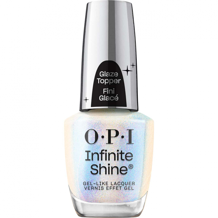 Holo and Behold – blue iridescent shimmer blue opi infinite shine holo and behold glaze topper with iridescent shimmer