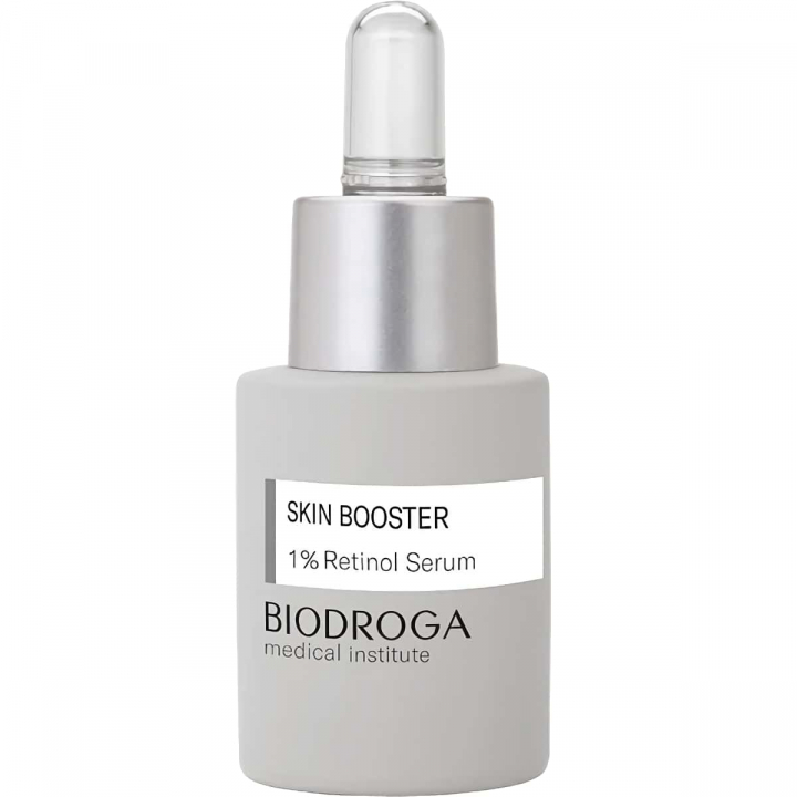 Biodroga Power Serum with Retinol (Vitamin A), anti-aging, promotes skin cell renewal.