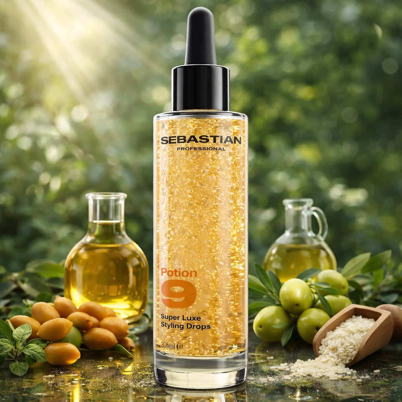 Sebastian Professional Potion 9 Super Luxe Styling Drops hair oil with 9 botanical oils for styling and frizz control