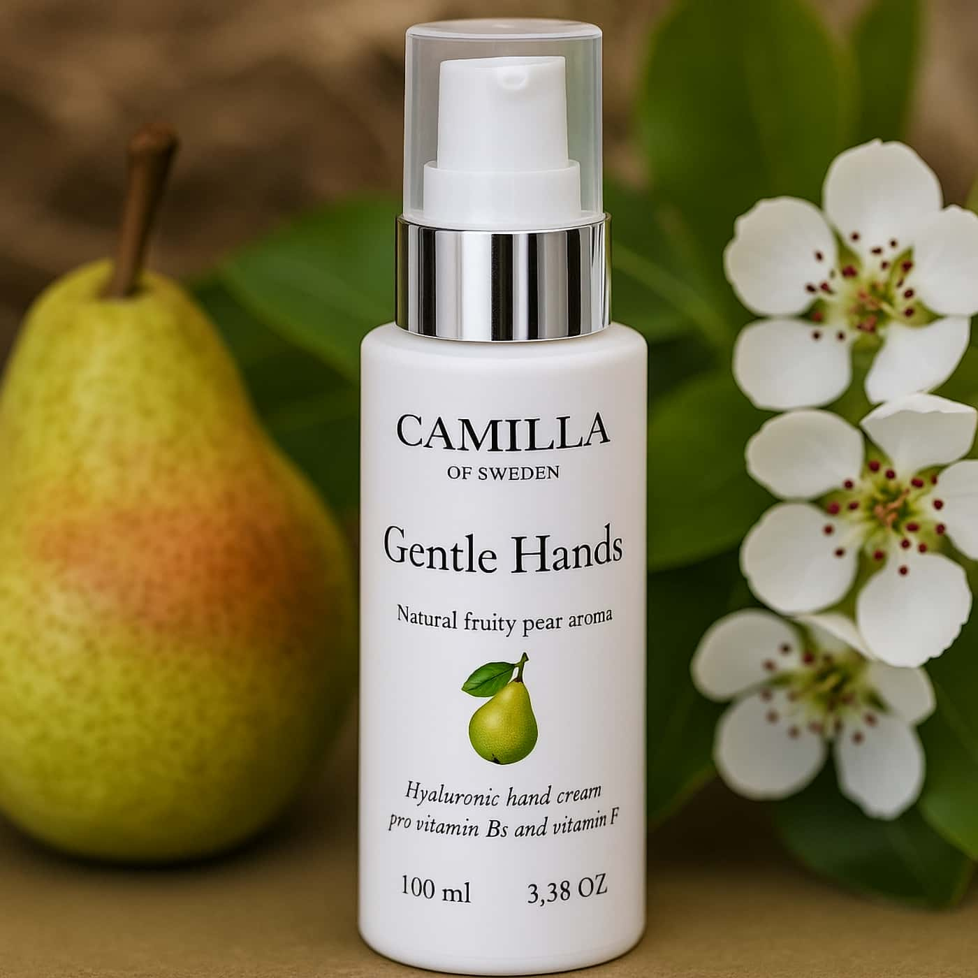 Camilla of Sweden Gentle Hands | Hand cream with hyaluronic acid and vitamins | Nourishing care with fruity pear scent