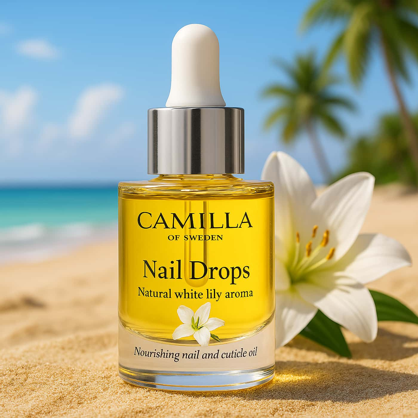 Camilla of Sweden Nail Drops – Natural white lily nail oil | Vegan | Hydrates cuticles | Strengthens brittle nails