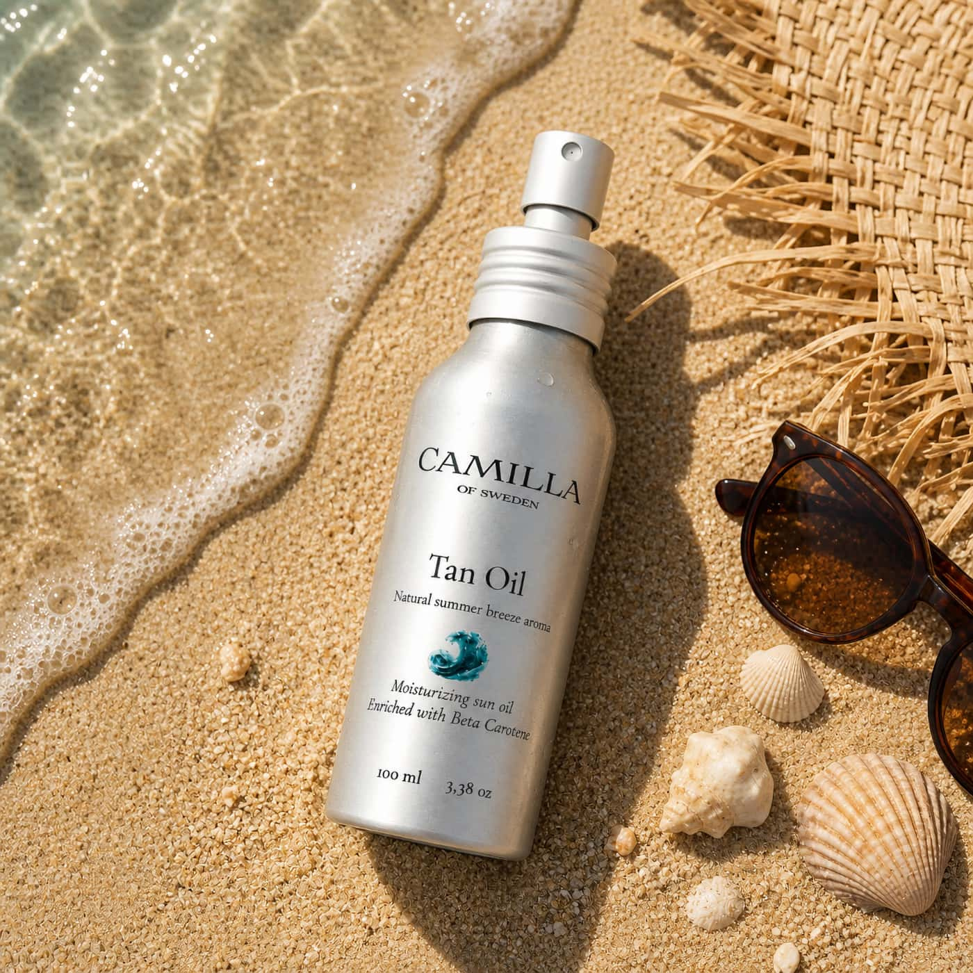 Camilla of Sweden Tan Oil Summer Breeze tanning oil with beta-carotene for a golden-looking glow
