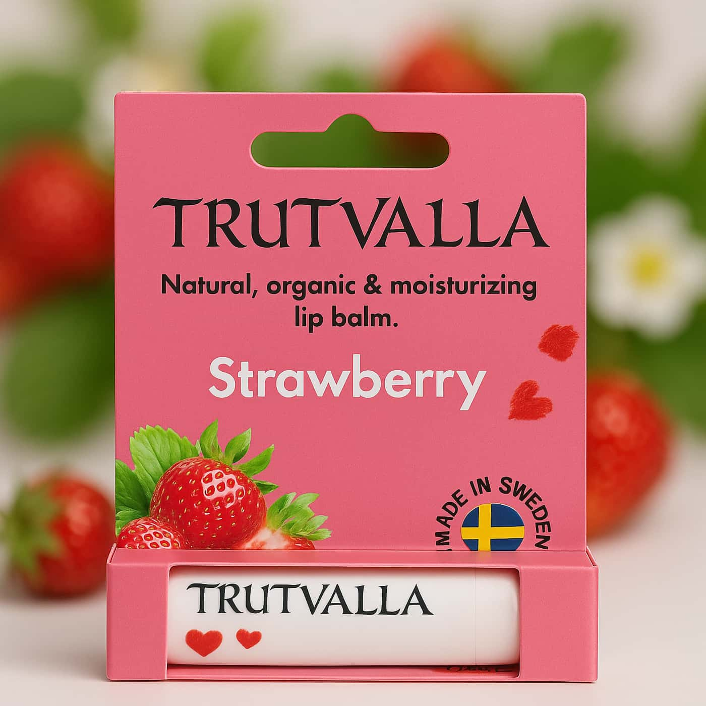 Camilla of Sweden Trutvalla Lip Balm Strawberry - Natural moisturizing lip balm with strawberry - For dry lips