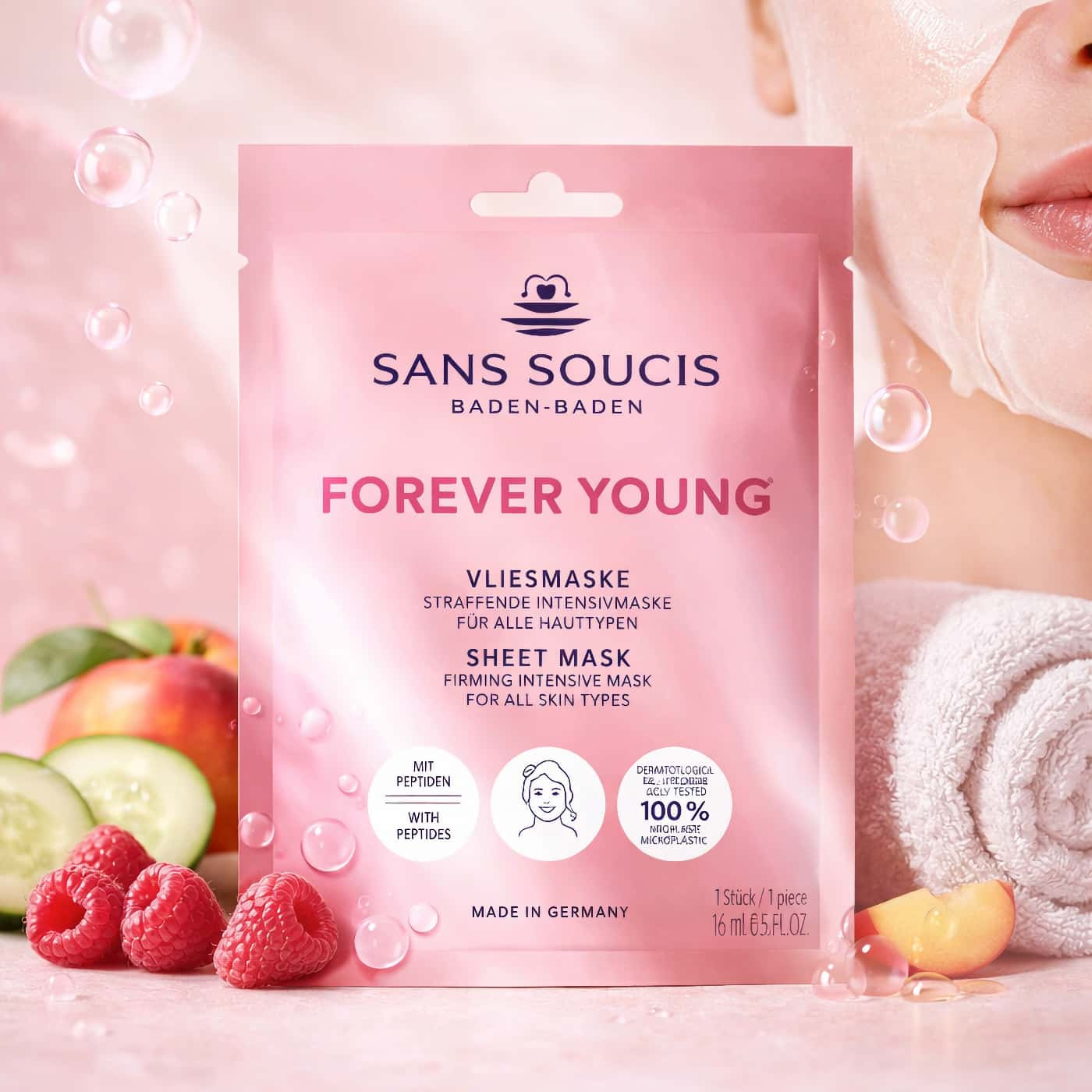 Sans Soucis Forever Young Sheet Mask hydrating sheet mask for smoother skin and improved elasticity