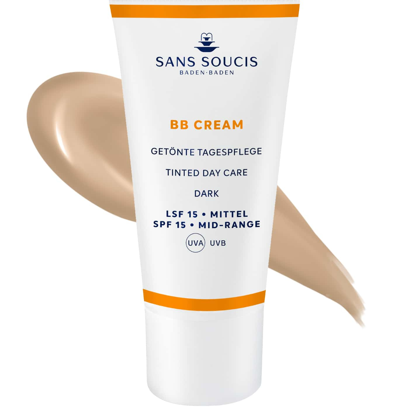 Sans Soucis BB Cream SPF 15 Dark – hydrating tinted day cream with SPF 15 that evens skin tone and adds natural warmth for medium to dark skin