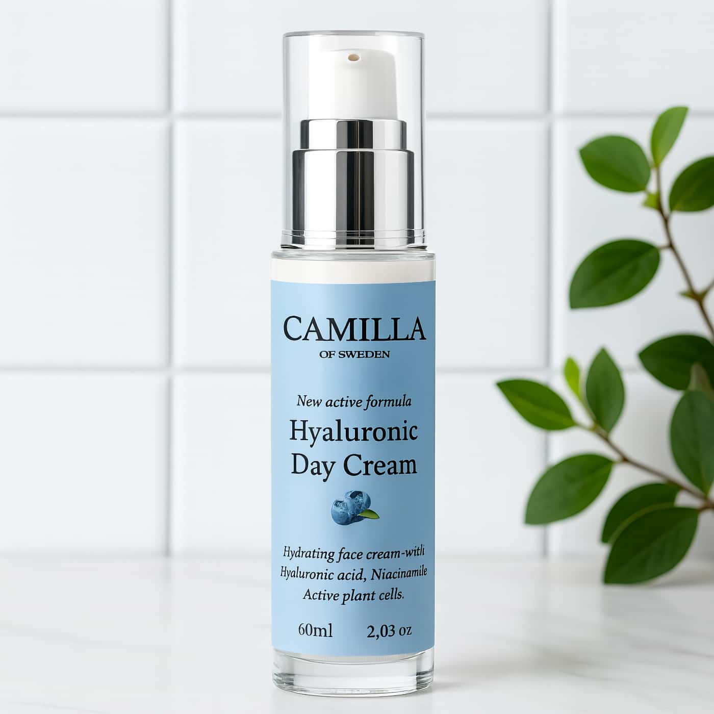 Hyaluronic Day Cream with blueberry stem cells | Hydrating anti-aging face cream that strengthens skin barrier