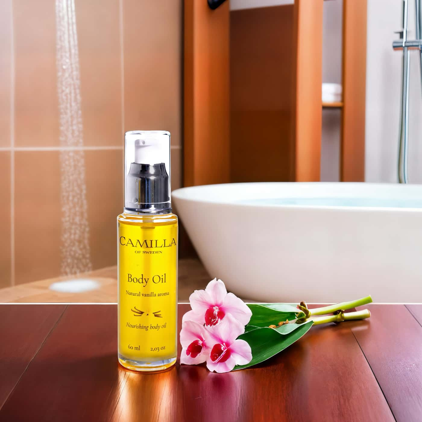 Camilla of Sweden Body Oil Vanilla – Hydrating body oil with jojoba, argan & shea butter | Natural skincare with warm vanilla scent