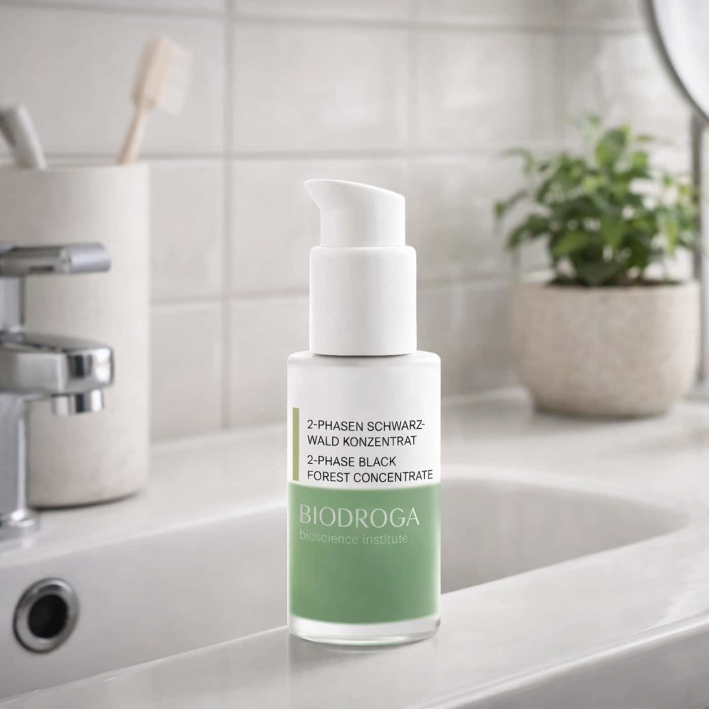 Biodroga 2-Phase Black Forest Concentrate dual-phase serum that soothes stressed skin and supports the skin barrier