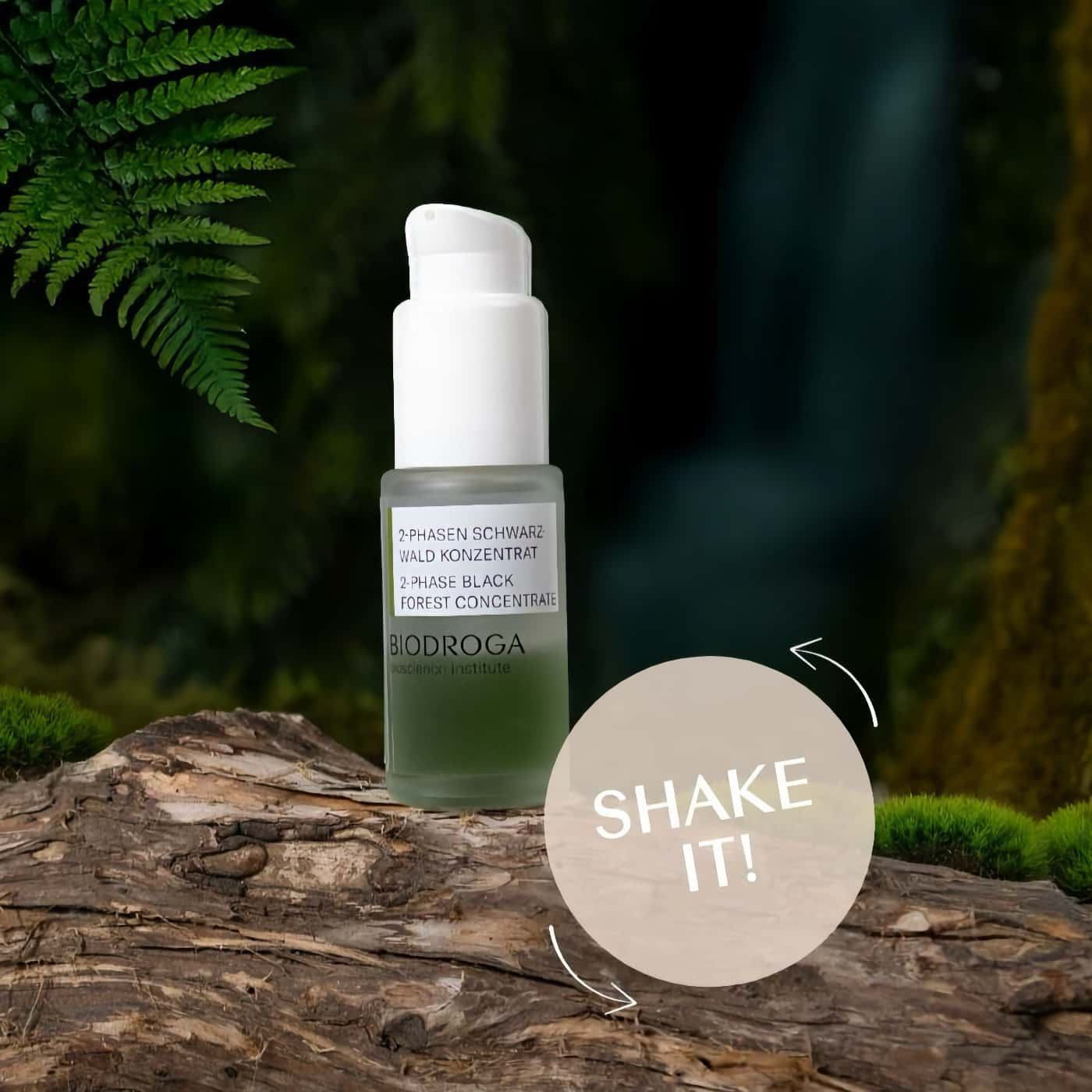 Biodroga 2-Phase Black Forest Concentrate dual-phase serum that soothes stressed skin and supports the skin barrier