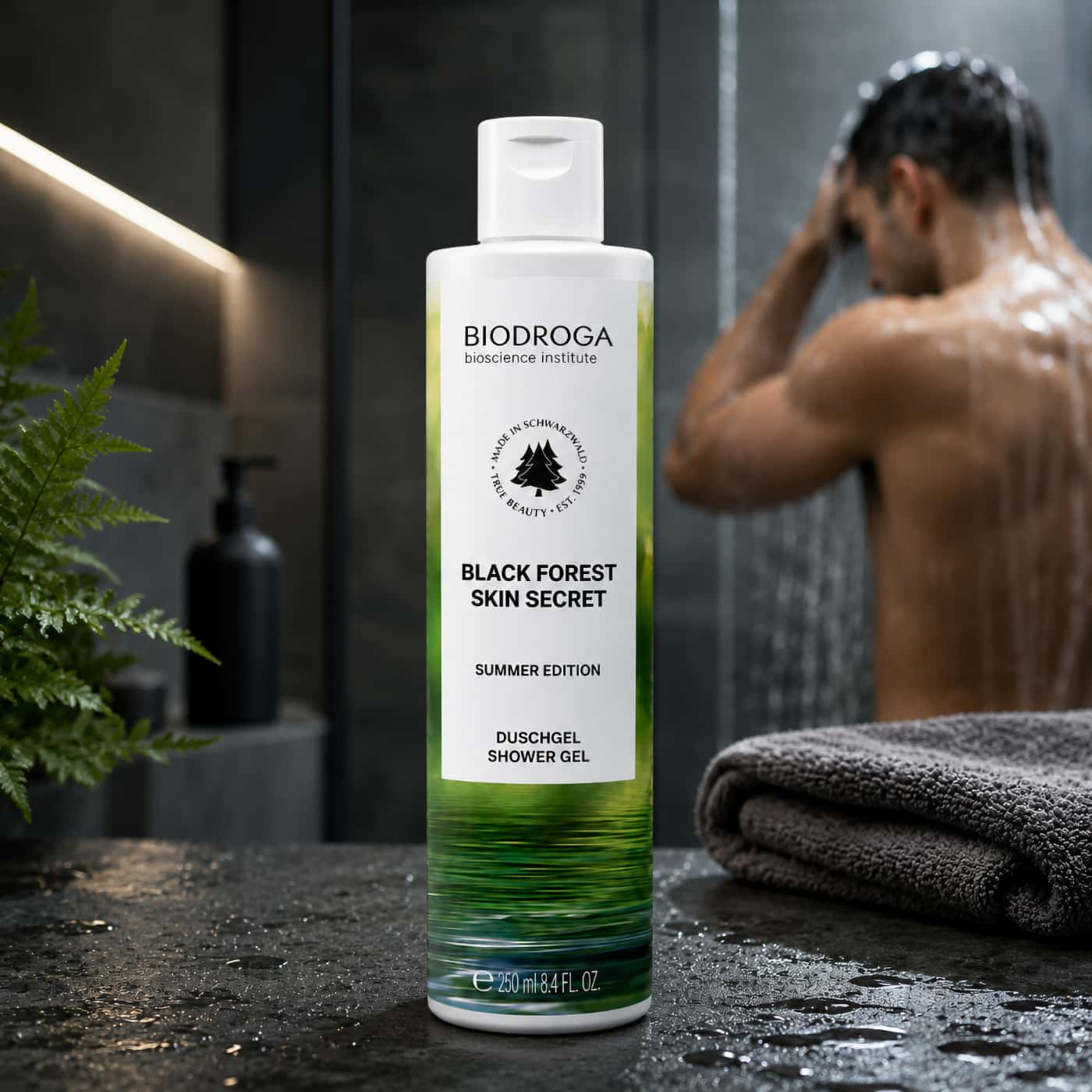 Biodroga Black Forest Skin Secret Summer Edition Shower Gel, fresh body wash for daily shower care