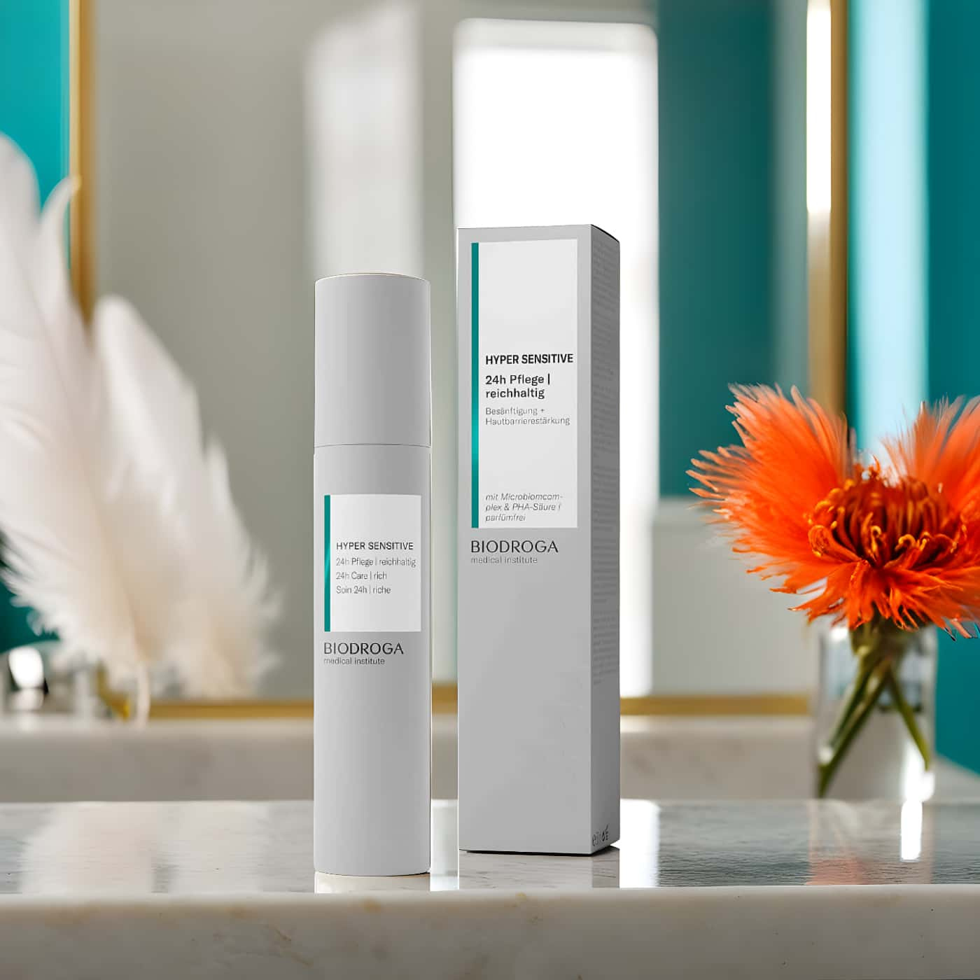 Biodroga Hyper Sensitive 24h Care Rich | Face cream for dry sensitive skin | Vegan | Fragrance-free | Barrier support