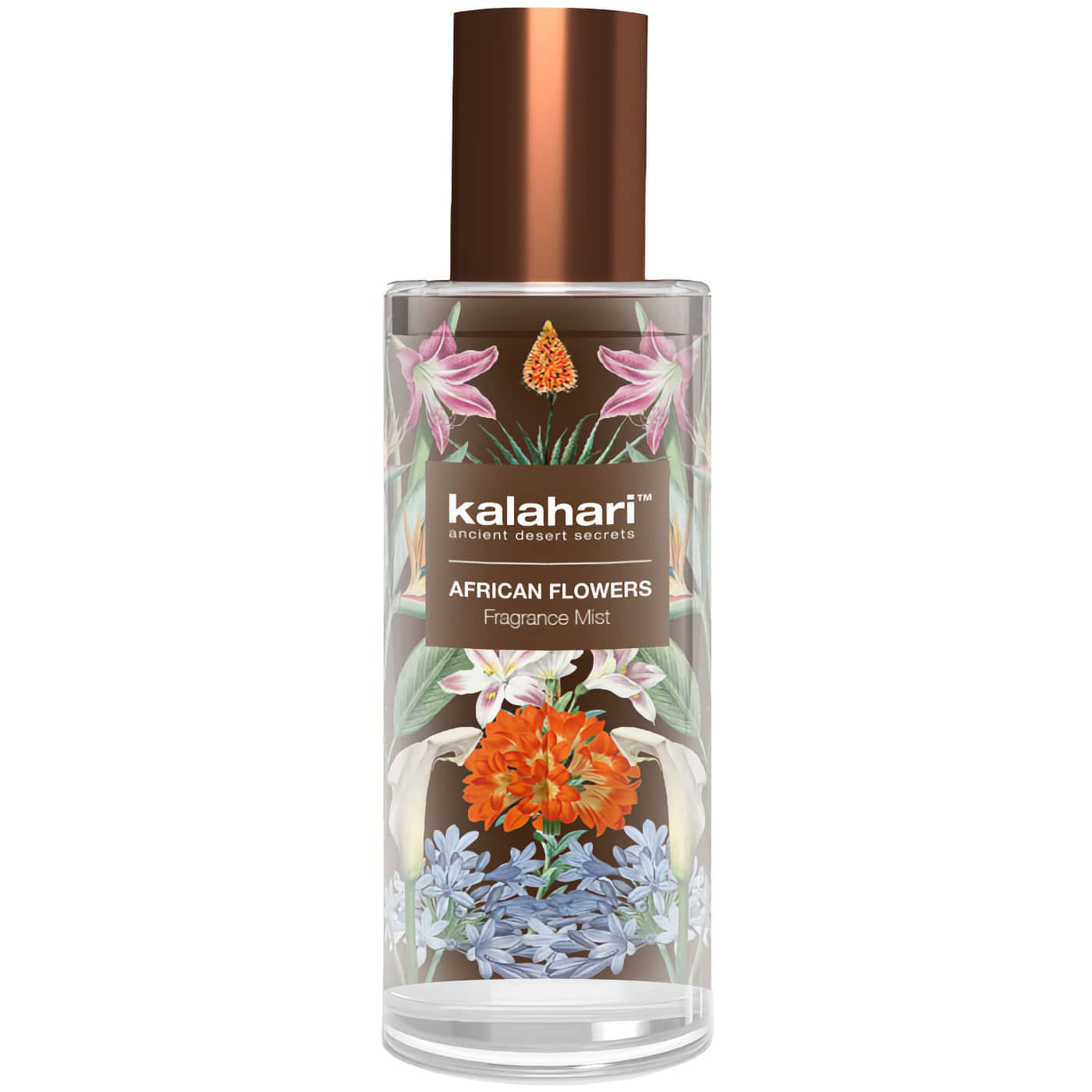 Kalahari African Flowers Fragrance Mist - Fresh scent for hair & body - Rose, pear, black currant - All skin types