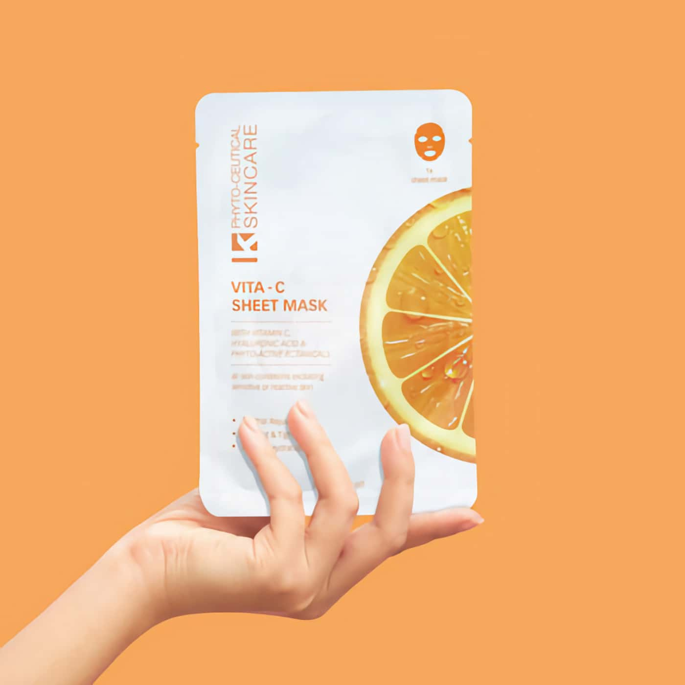 Revitalizing Kalahari Vitamin C sheet mask - brightens, hydrates, and rejuvenates skin, suitable for all skin types