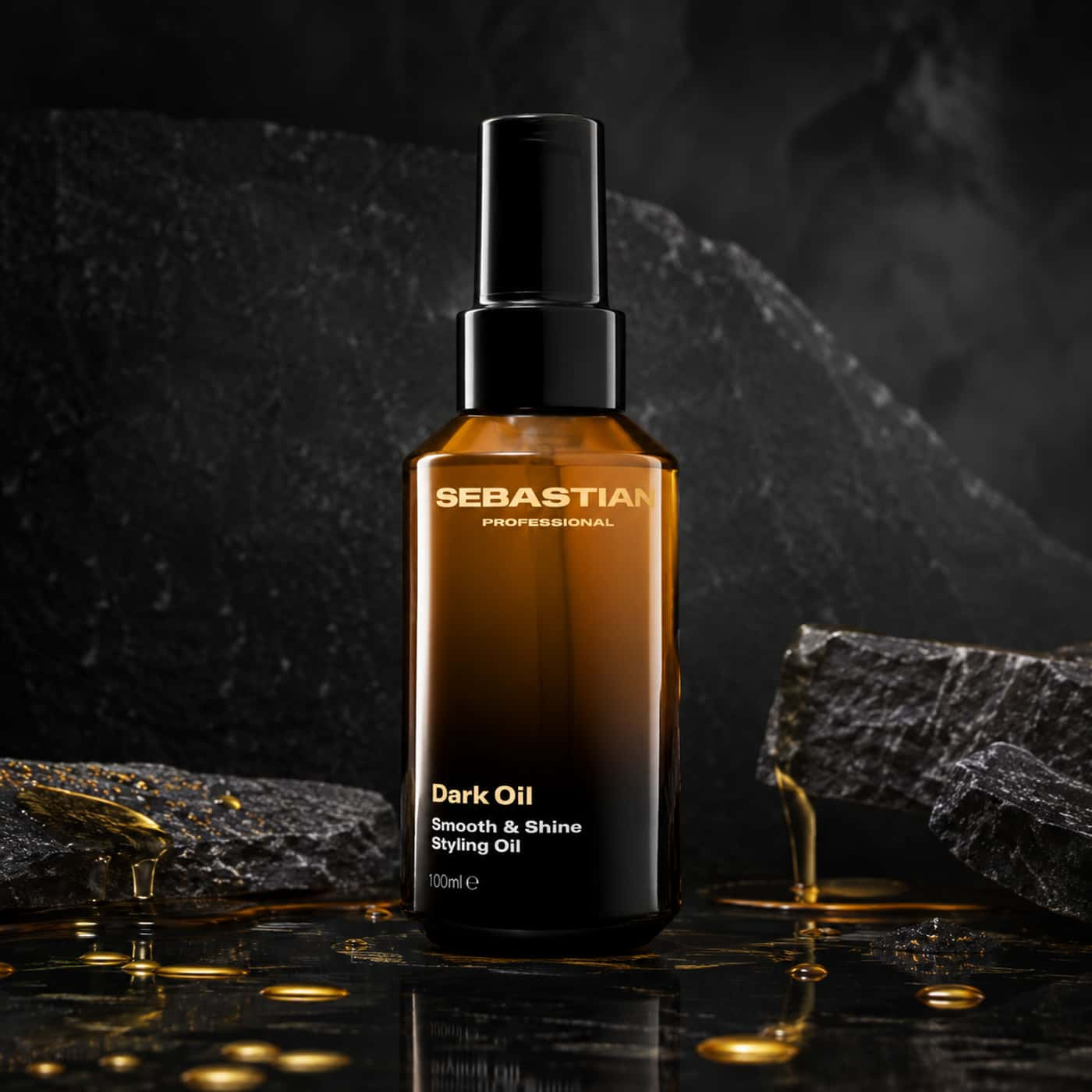 Sebastian Professional Dark Oil Smooth & Shine Styling Oil 100 ml – lightweight hair oil for shine and frizz control