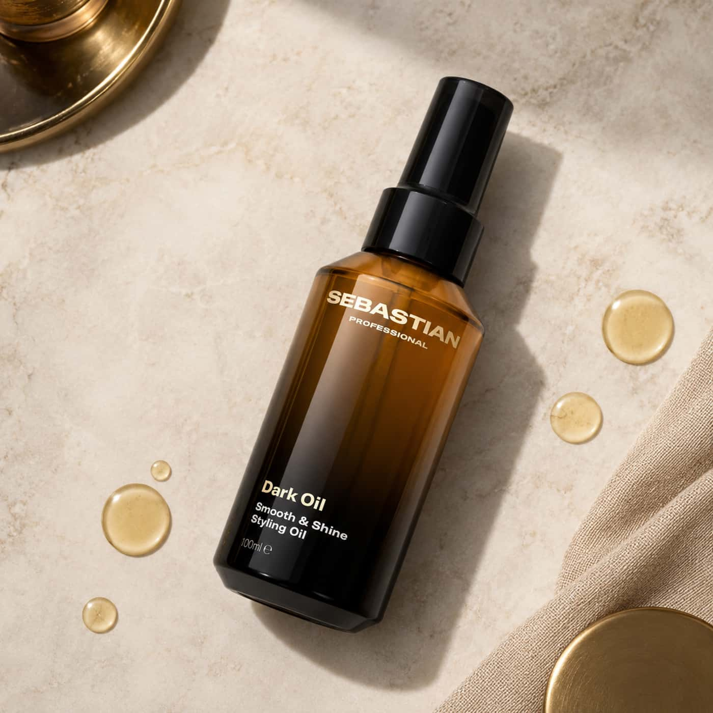 Sebastian Professional Dark Oil Smooth & Shine Styling Oil 100 ml – lightweight hair oil for shine and frizz control