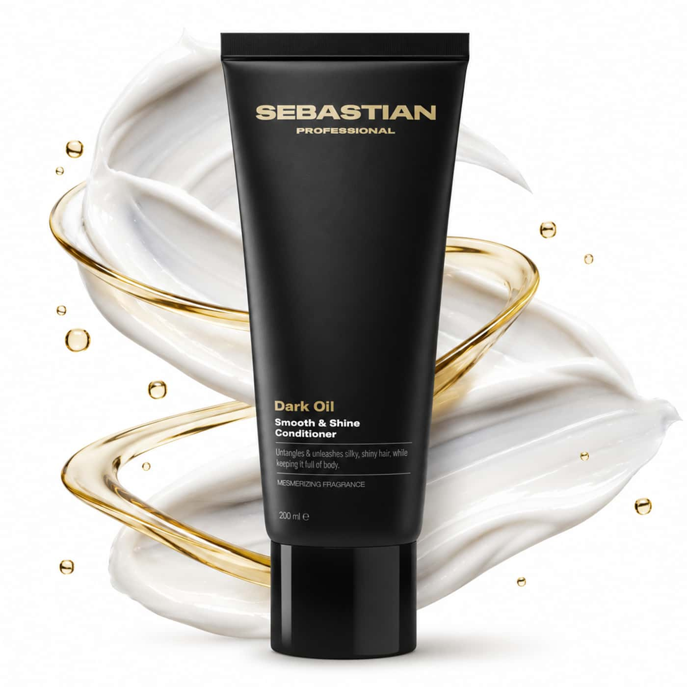 Sebastian Professional Dark Oil Smooth & Shine Conditioner 200 ml – black tube, detangling care for all hair types