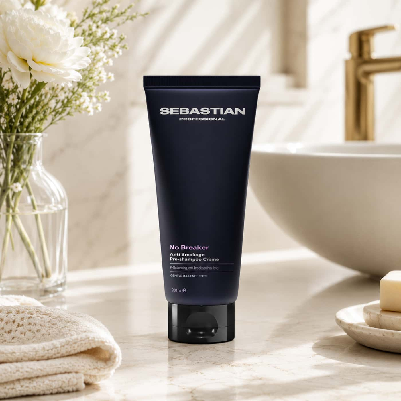 Sebastian Professional No Breaker Anti-Breakage Pre-Shampoo Creme for fragile, chemically treated hair