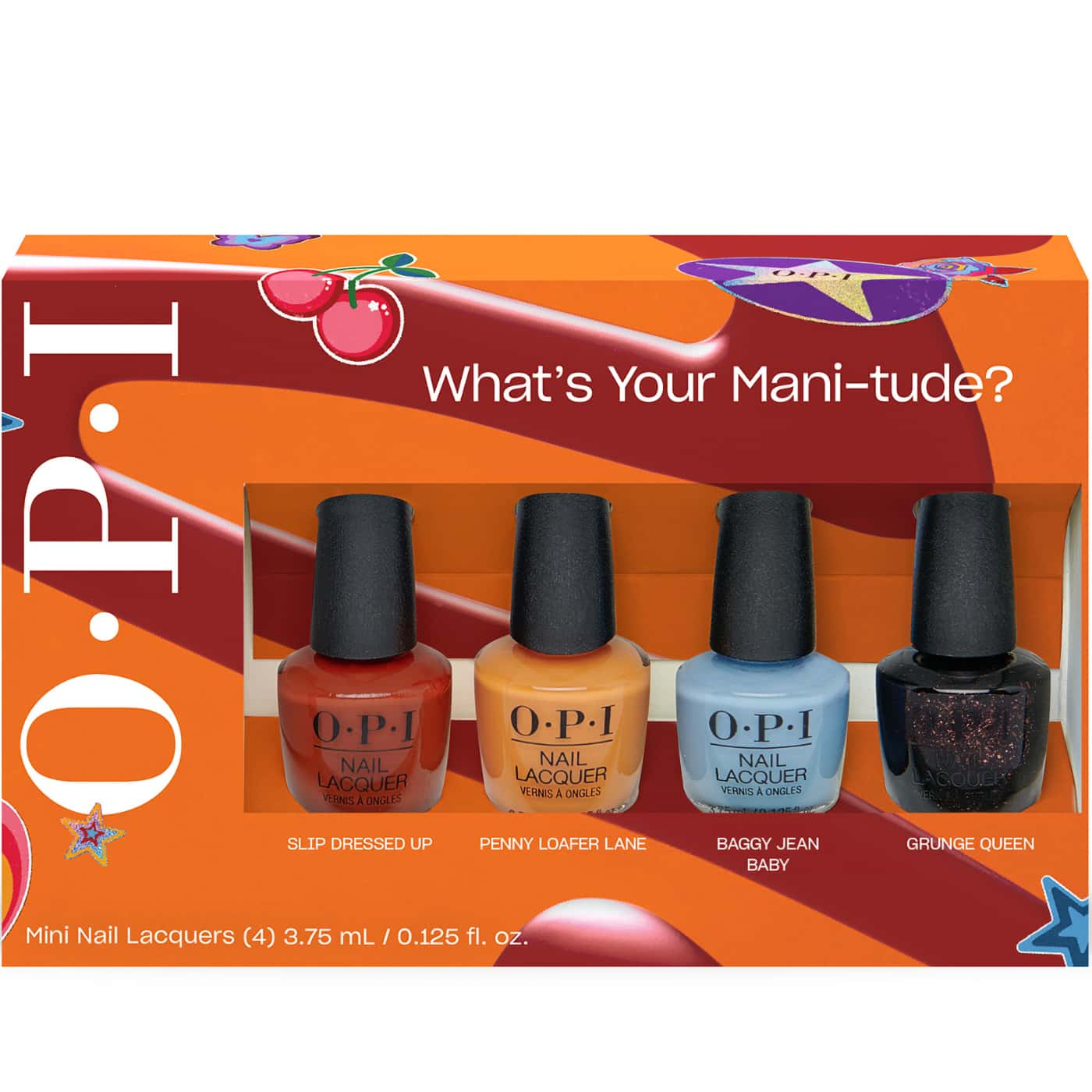 OPI What’s Your Mani-tude? 4-pack Mini nail polish | set with trendy shades for everyday, travel and gifting