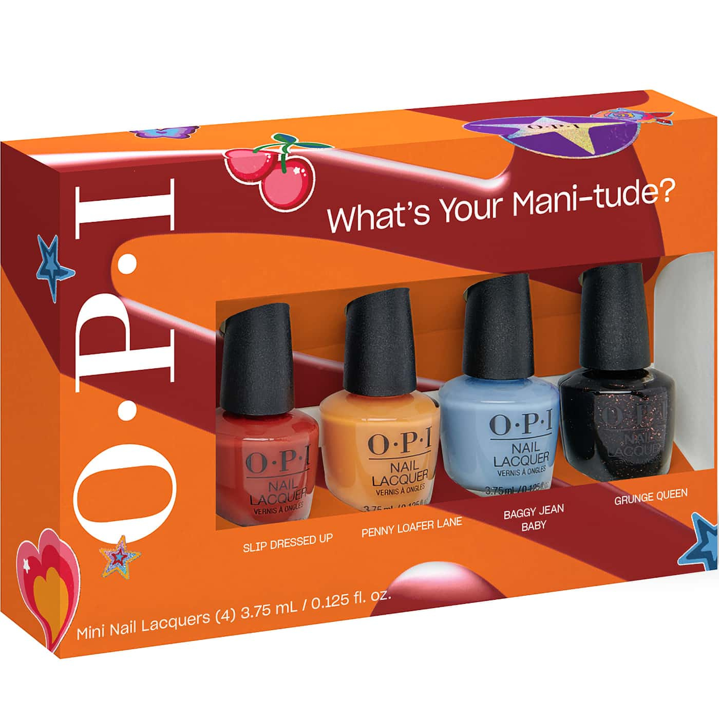 OPI What’s Your Mani-tude? 4-pack Mini nail polish | set with trendy shades for everyday, travel and gifting