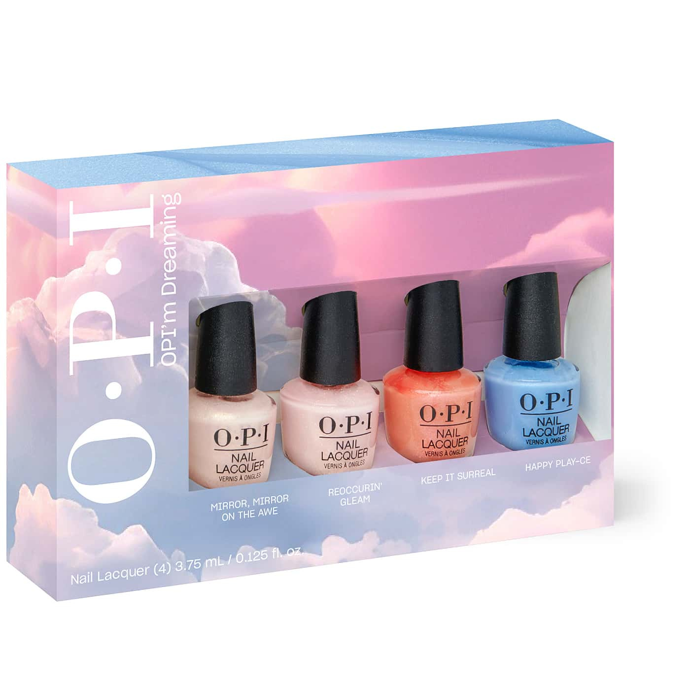 OPI Im Dreaming Mini 4-pack nail polish – Mirror, Mirror on the Awe, Reoccurin’ Gleam, Keep It Surreal, Happy Play-ce