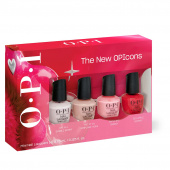 OPI The New OPIcons Mini Nail Lacquer Set 4-Piece OPI The New OPIcons mini nail lacquer set featuring four iconic shades OPI’m a Bubble Bunny Put It In Airplane Mode Bathtime Bubbly Big Apple Energy