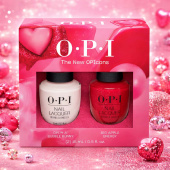 OPI Duo Nail Polish Bubble Bunny & Big Apple Energy set OPI Duo Nail Polish Bubble Bunny & Big Apple Energy 2 x 15 ml nail polish set with nude and red shimmer shades