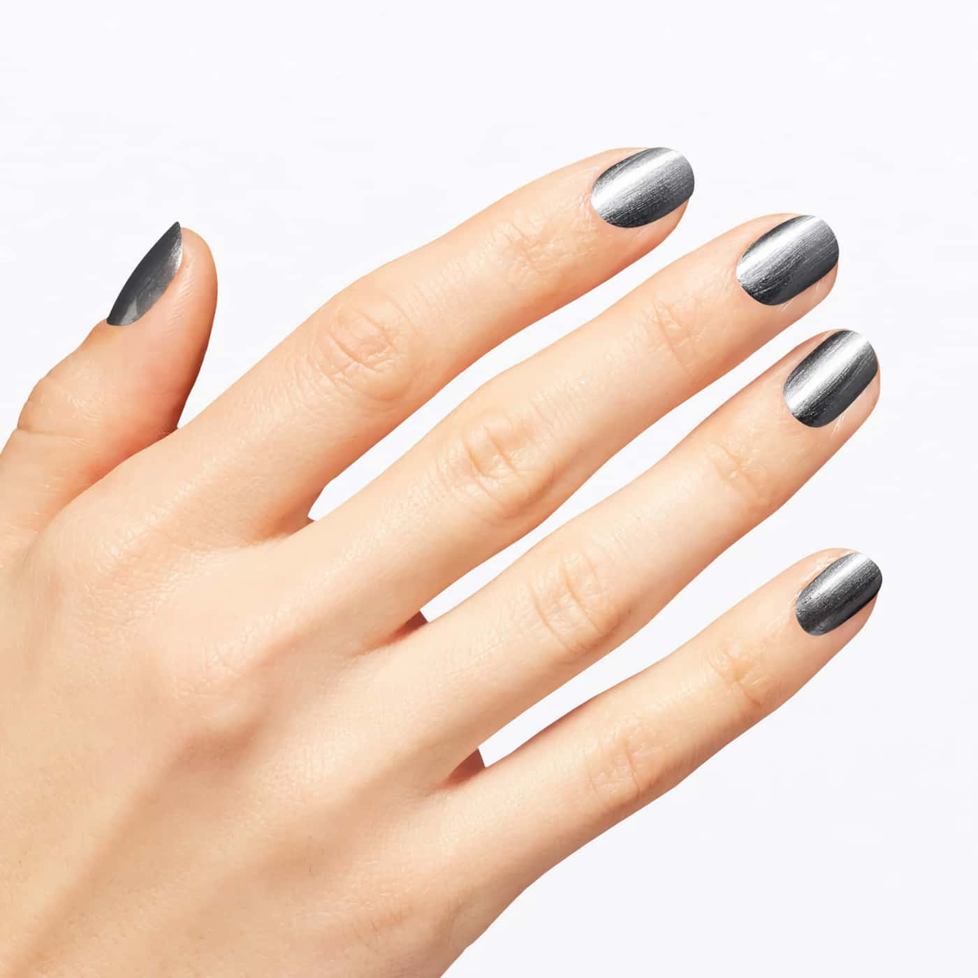OPI Infinite Shine Wicked It''s the Shiz - Silver-gray nail polish with metallic shimmer for a modern, sophisticated look