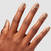 OPI Infinite Shine Track Suited Cutie nail polish taupe OPI Infinite Shine Track Suited Cutie nail polish taupe with golden shimmer for elegant on-trend look