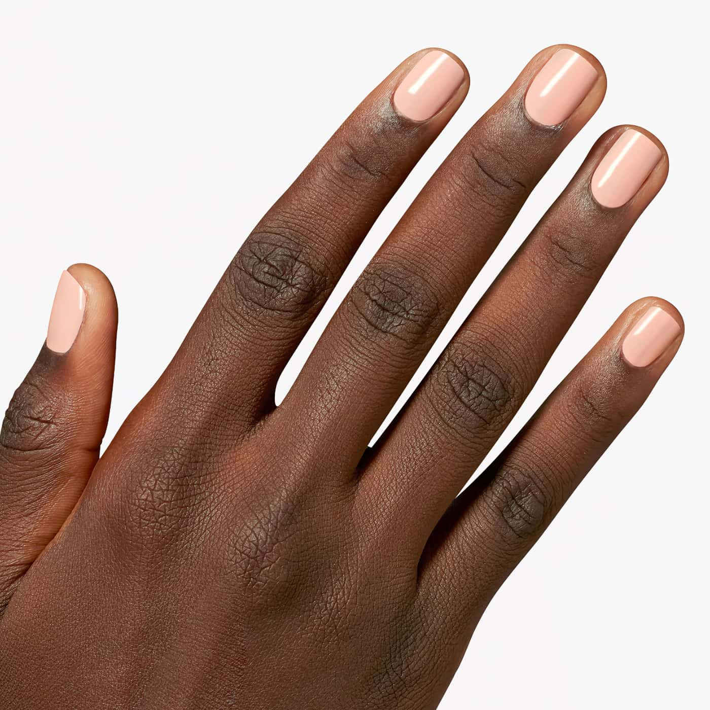 soft peach pink nail polish with creamy shine from opi infinite shine