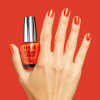 Shock Em Orange – red-orange shimmer orange nail polish opi infinite shine shock em orange shimmer