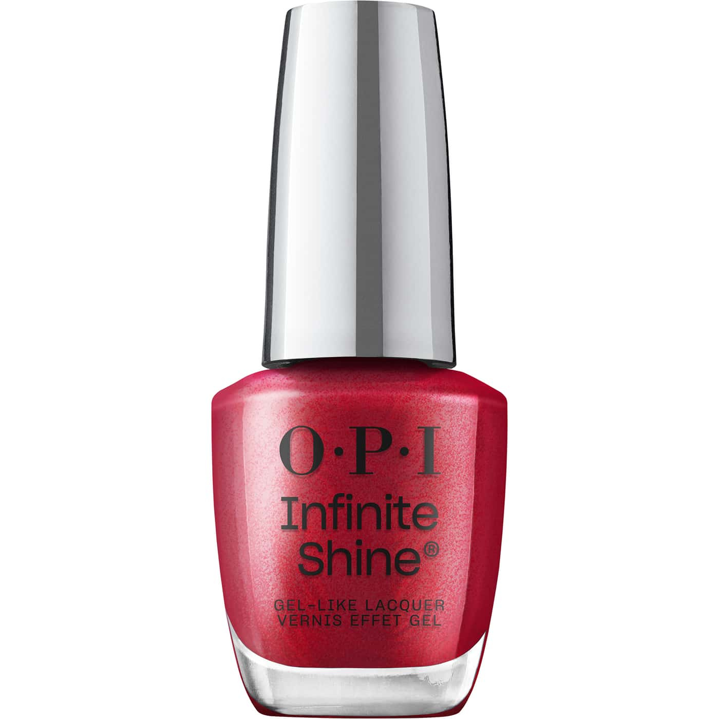cranberry red opi infinite shine deer valley spice nail polish with pink shimmer