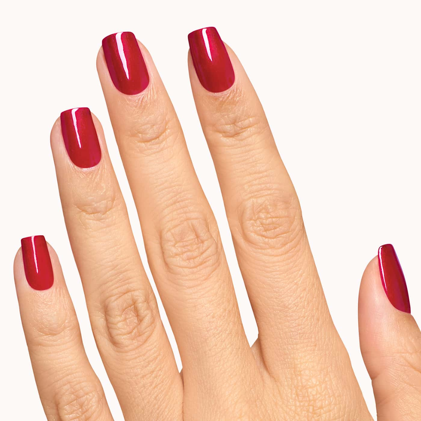 cranberry red opi infinite shine deer valley spice nail polish with pink shimmer