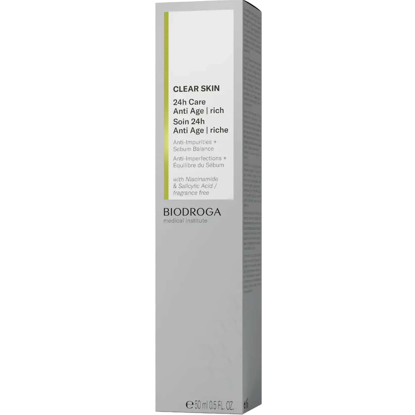 Biodroga Clear Skin 24h Care Anti-Age | Rich - Hydrates and Reduces Lines
