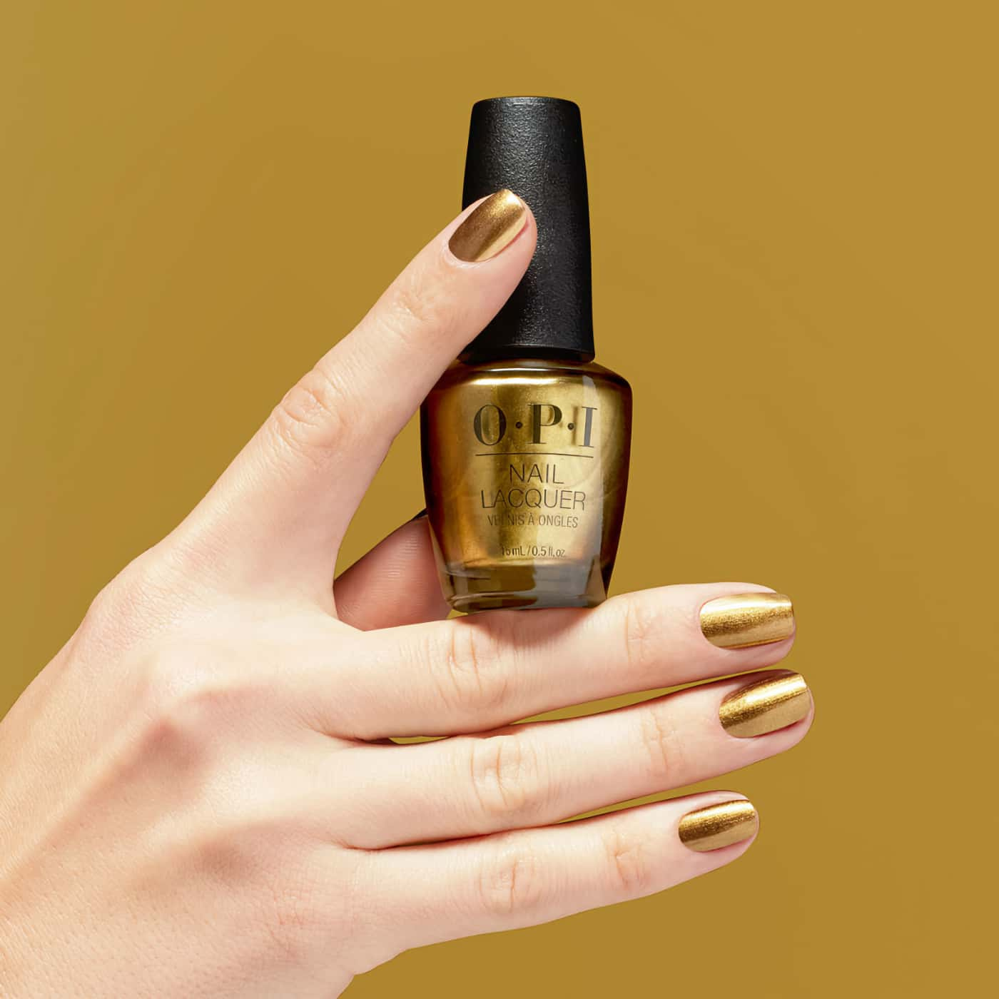 An exciting bronze gold shade with a metallic finish for a sophisticated look - OPI Metallic Mega Mix SaTURN Me On nail polish