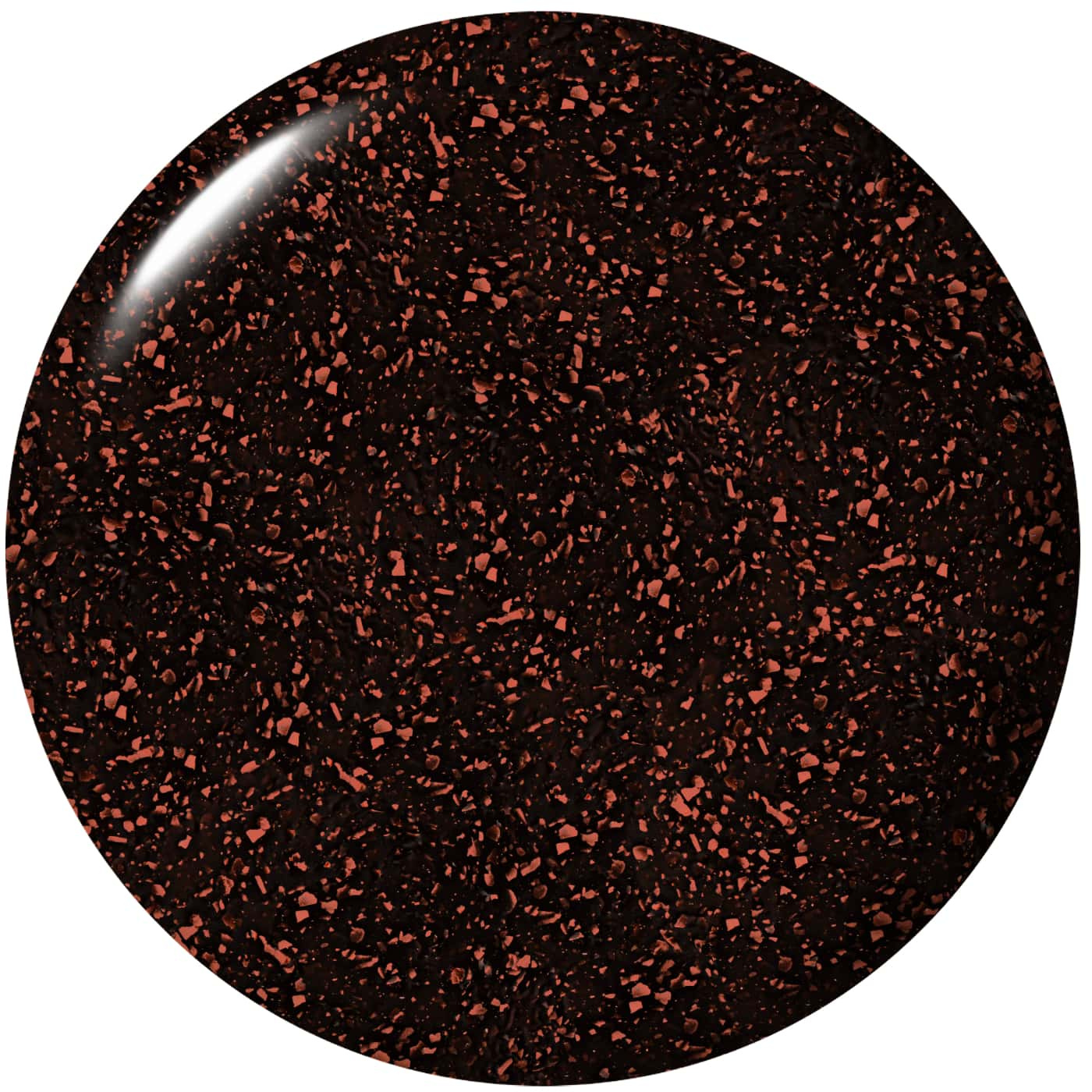 OPI Grunge Queen – black nail polish with copper glitter tones adding drama and glamour for nights and parties