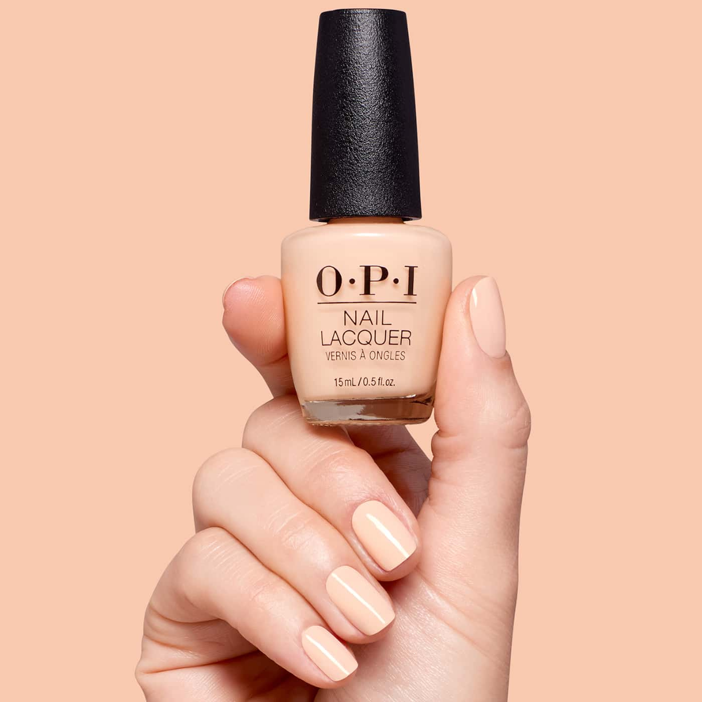 opi most requested suzi take a vow nail polish in light pink peach with creamy colour, soft shine and a smooth glossy finish