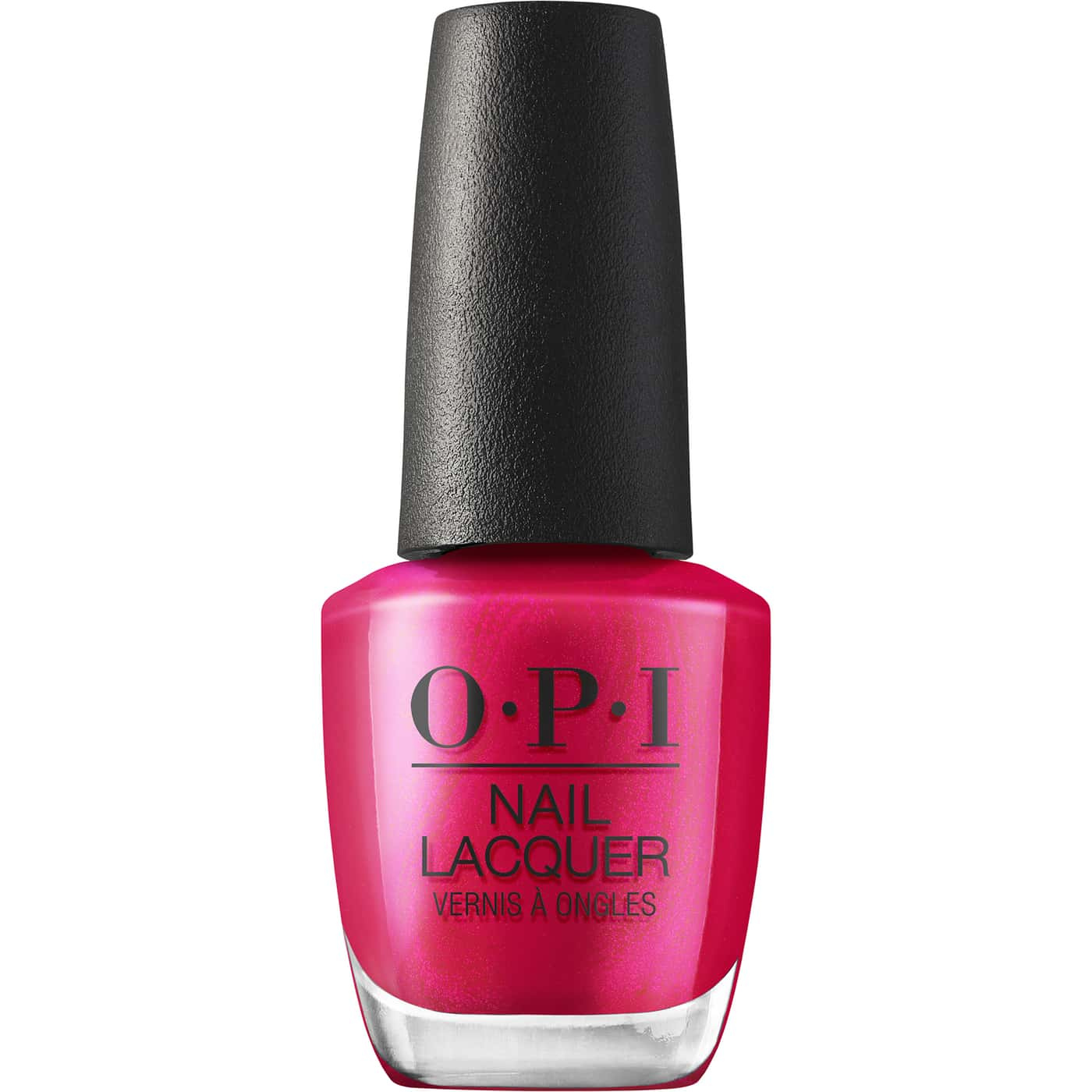 opi most requested it''s all greek to me nail polish in vivid fuchsia pink with golden shimmer and a soft glossy finish