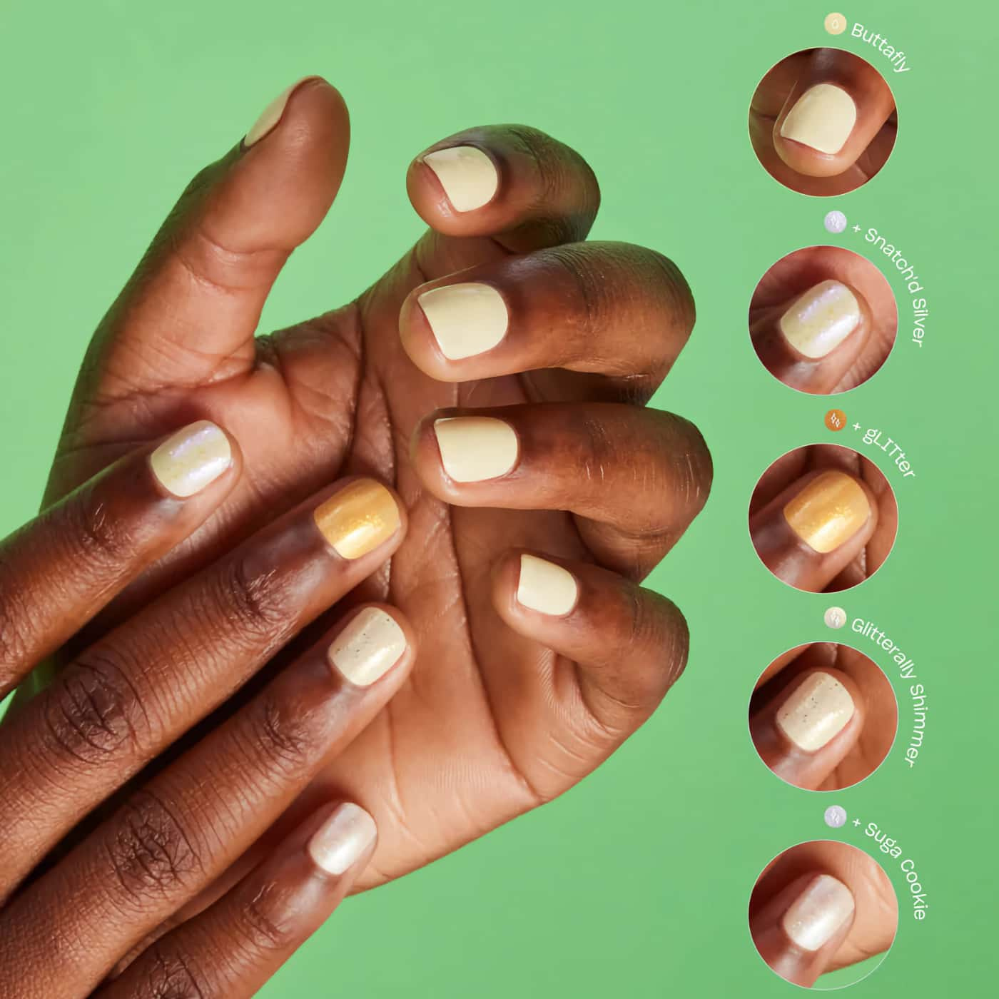 Soft-Yellow-Shimmer-Nail-Polish-Heart-Flutter | Enchanting-Manicure