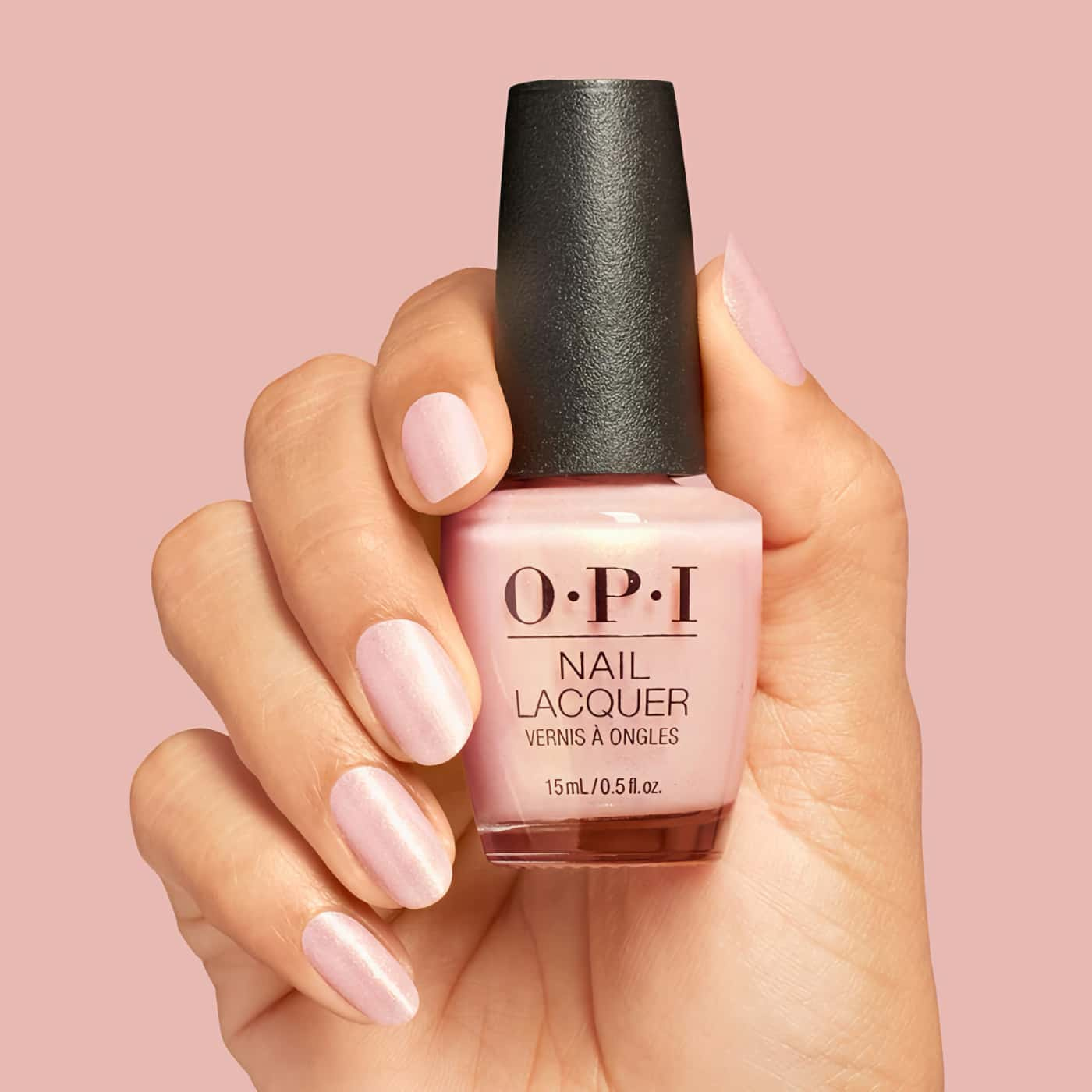 OPI Reoccurin'' Gleam - Light pink shimmering nail polish with pearlescent glow for a romantic and sophisticated look