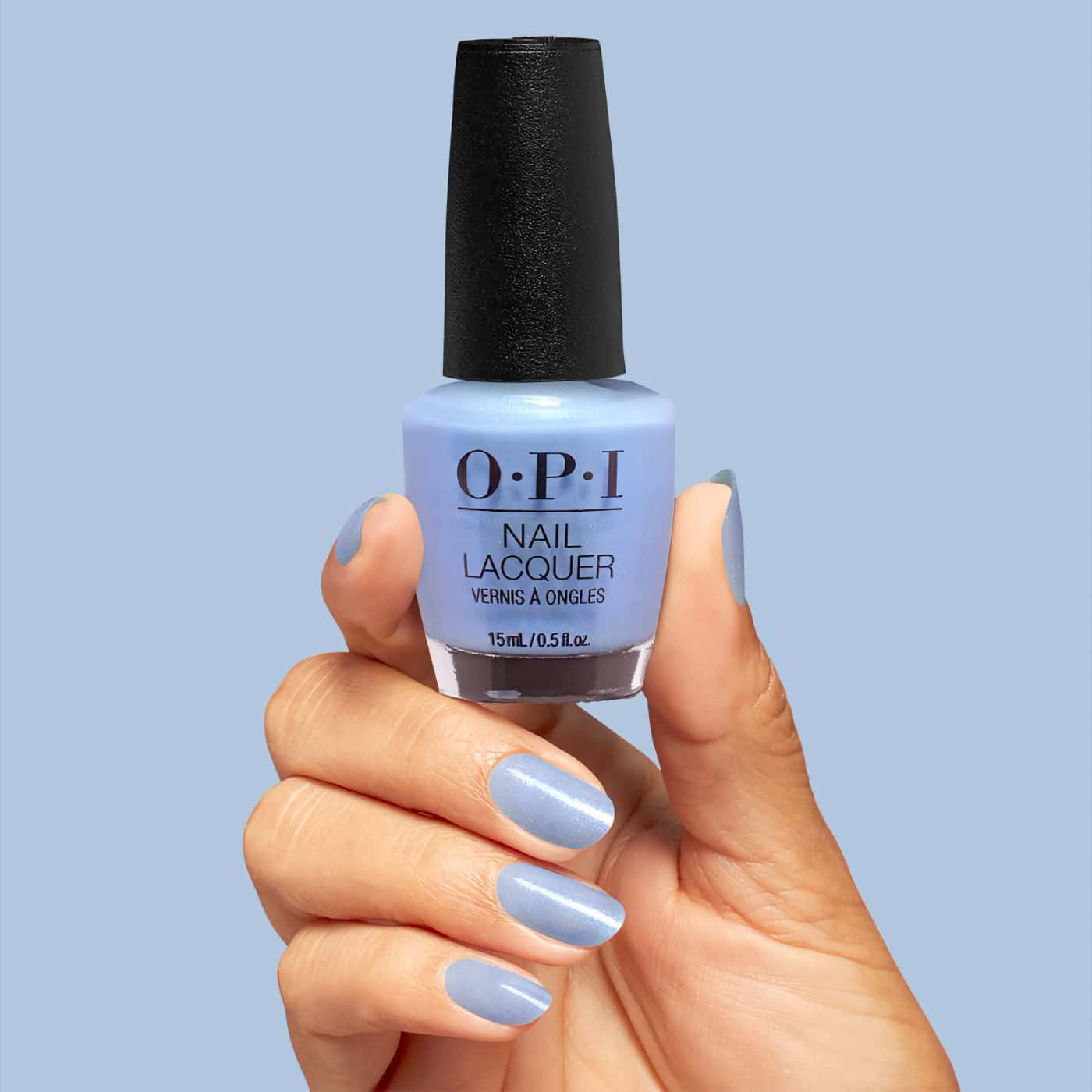 OPI Happy Play-ce - Sky-blue shimmering nail polish for a playful and fresh look