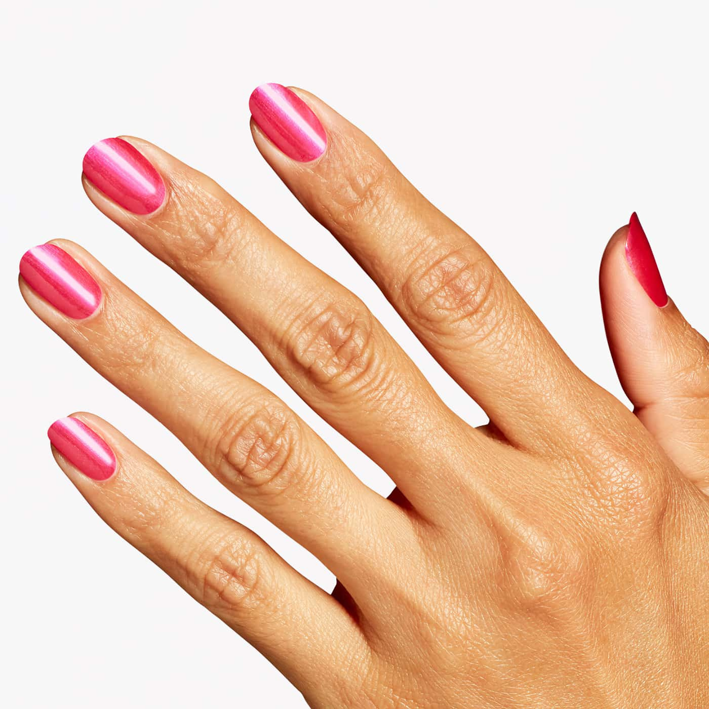 opi pompeii pink nail polish in a vibrant cerise pink shade with shimmering radiance creating a bold joyful and expressive look